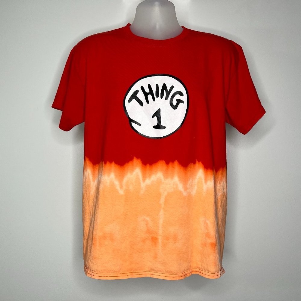 Thing One -  acid wash red T-shirt -